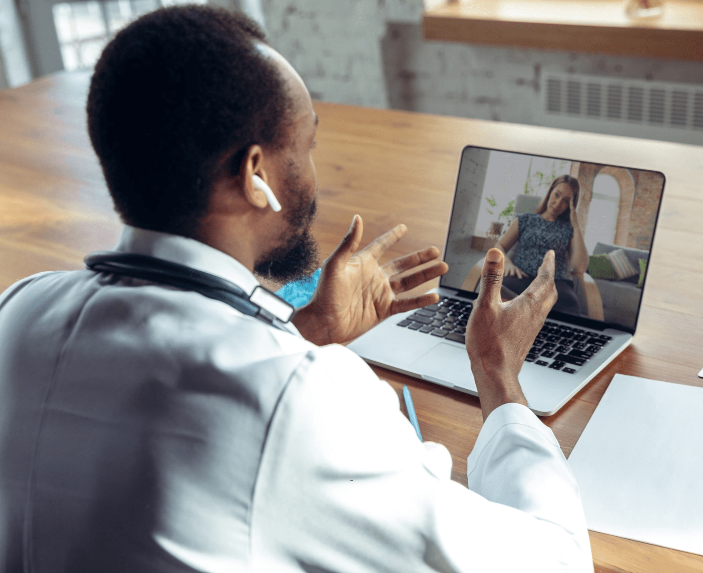 Cardiologist examining a patient
